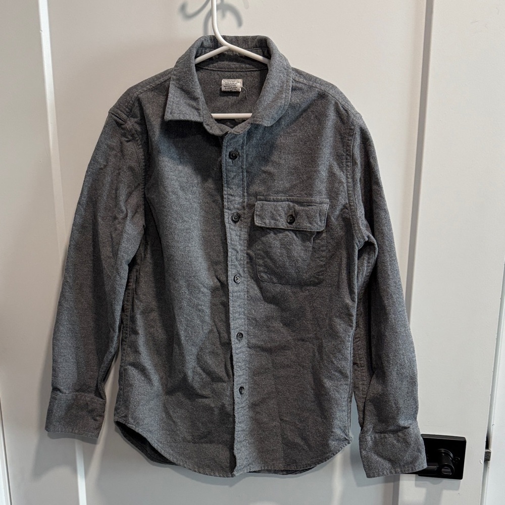 Crewcuts Charcoal Casual Button-Down Shirt With Leather Elbow Patches Size 10